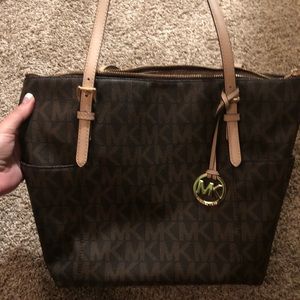 Authentic Brown Michael Kors Medium Travel Tote
